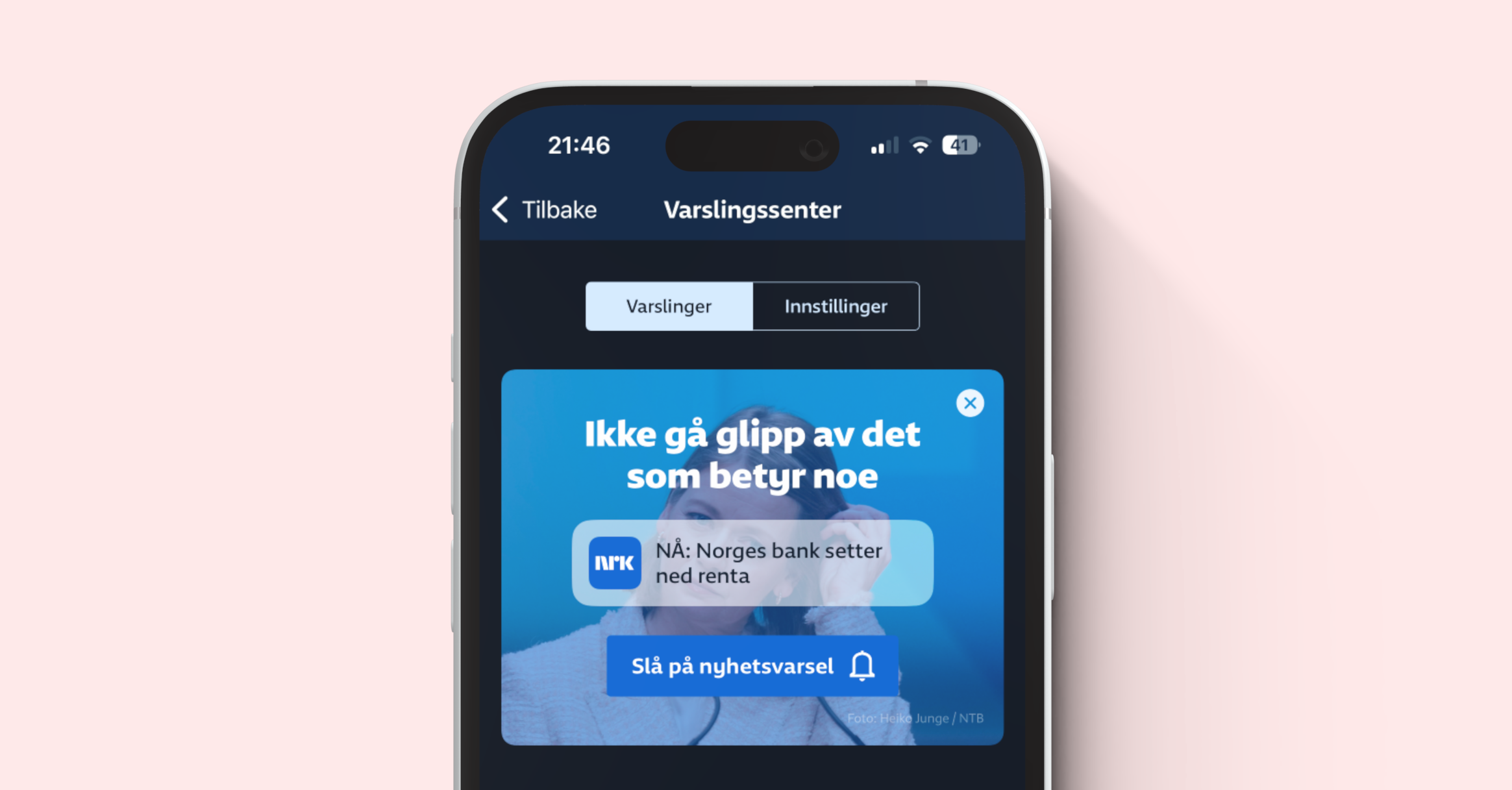 Varslinger, popup for nyhetsvarsel