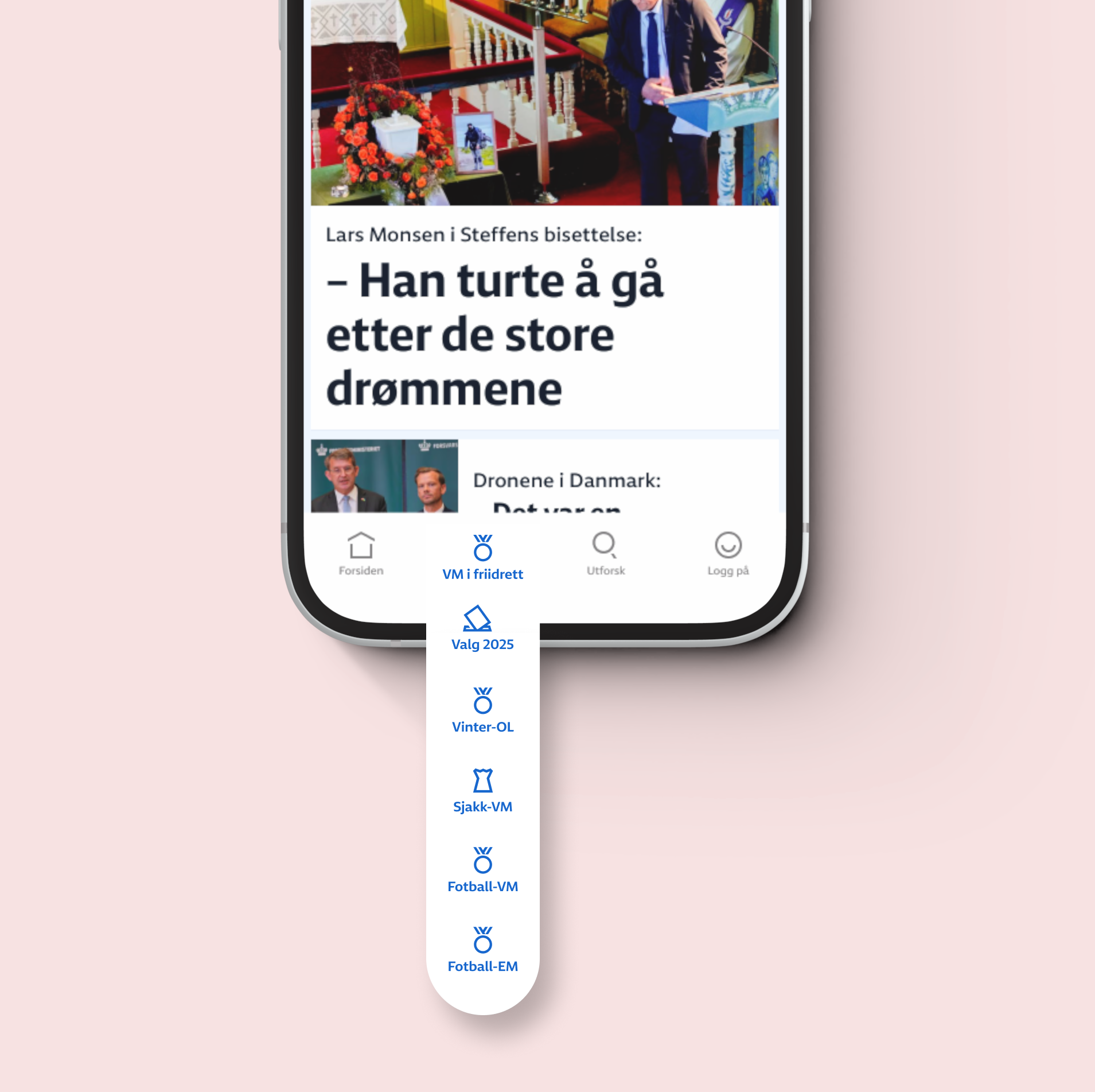 Dynamisk eventknapp i bunnmenyen