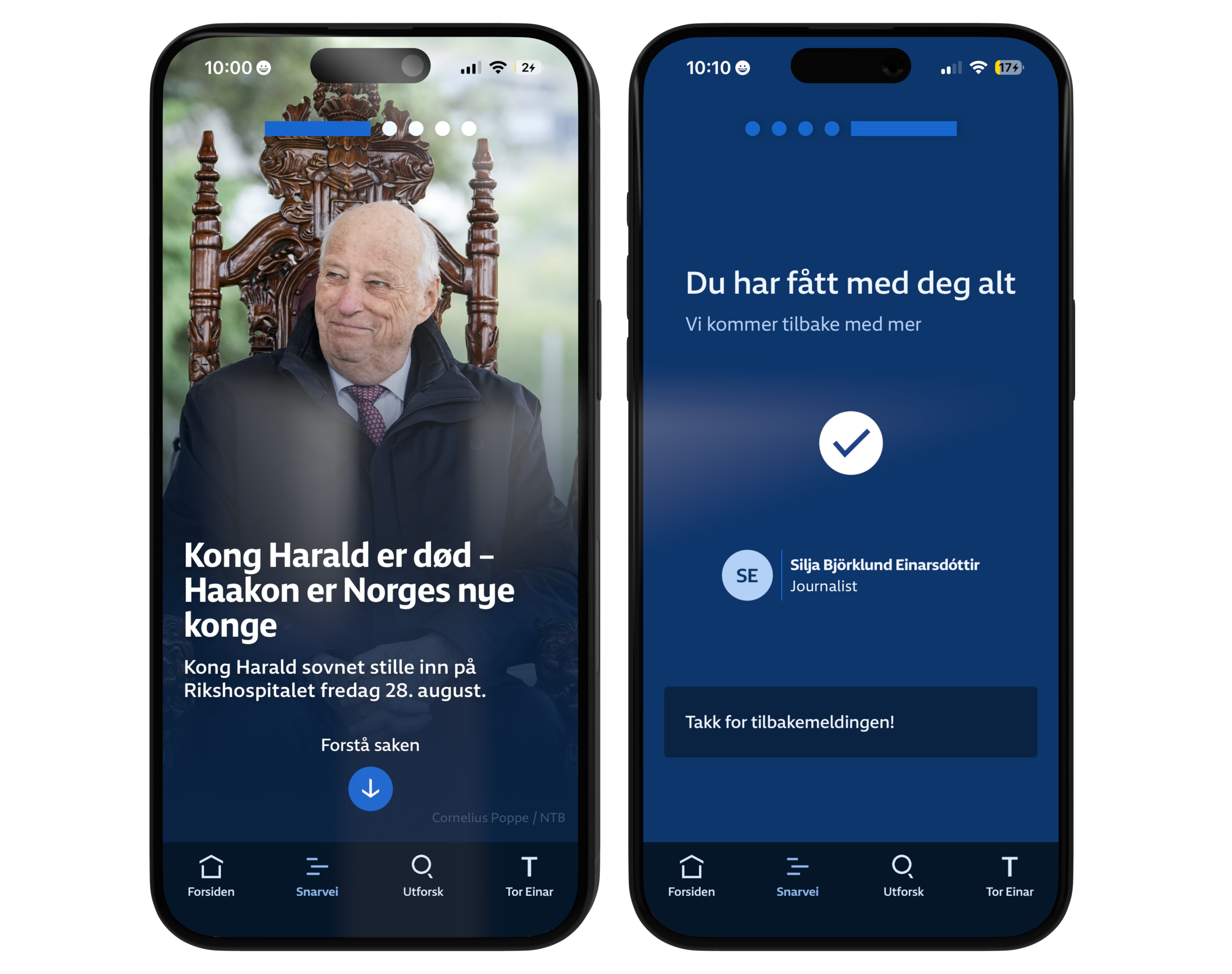 Snarvei i appen